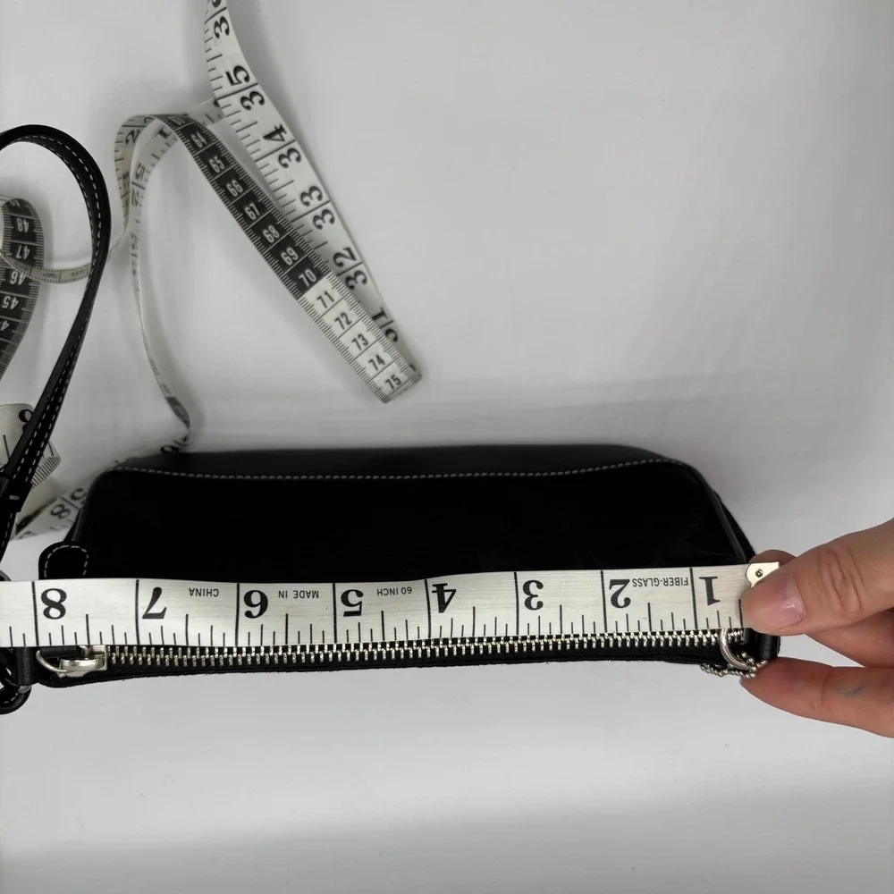 Coach‎ Signature Demi Pouch 6094 Black Monogram Canvas Leather Convertible Y2K